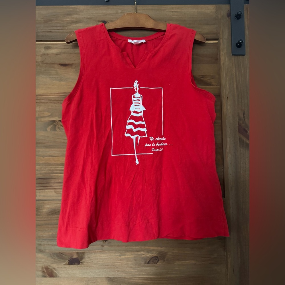 Grenier Abstract Print Magnifique Sleeveless  Red Size L